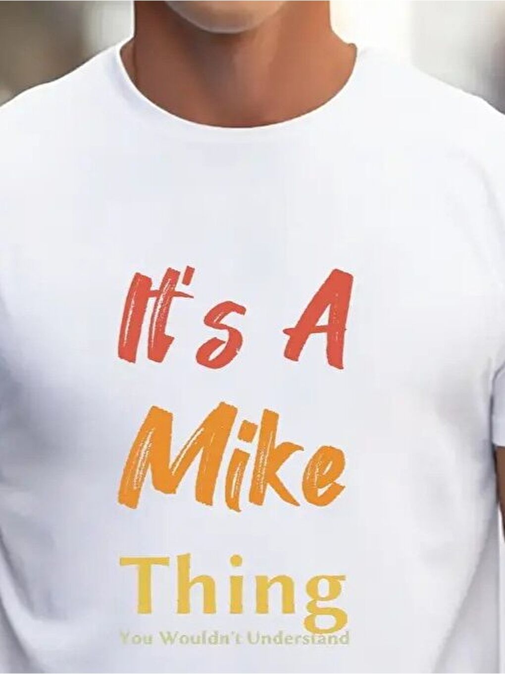 Beyaz Erkek It Is A Mike Thing Baskılı Erkek T-shirt-1