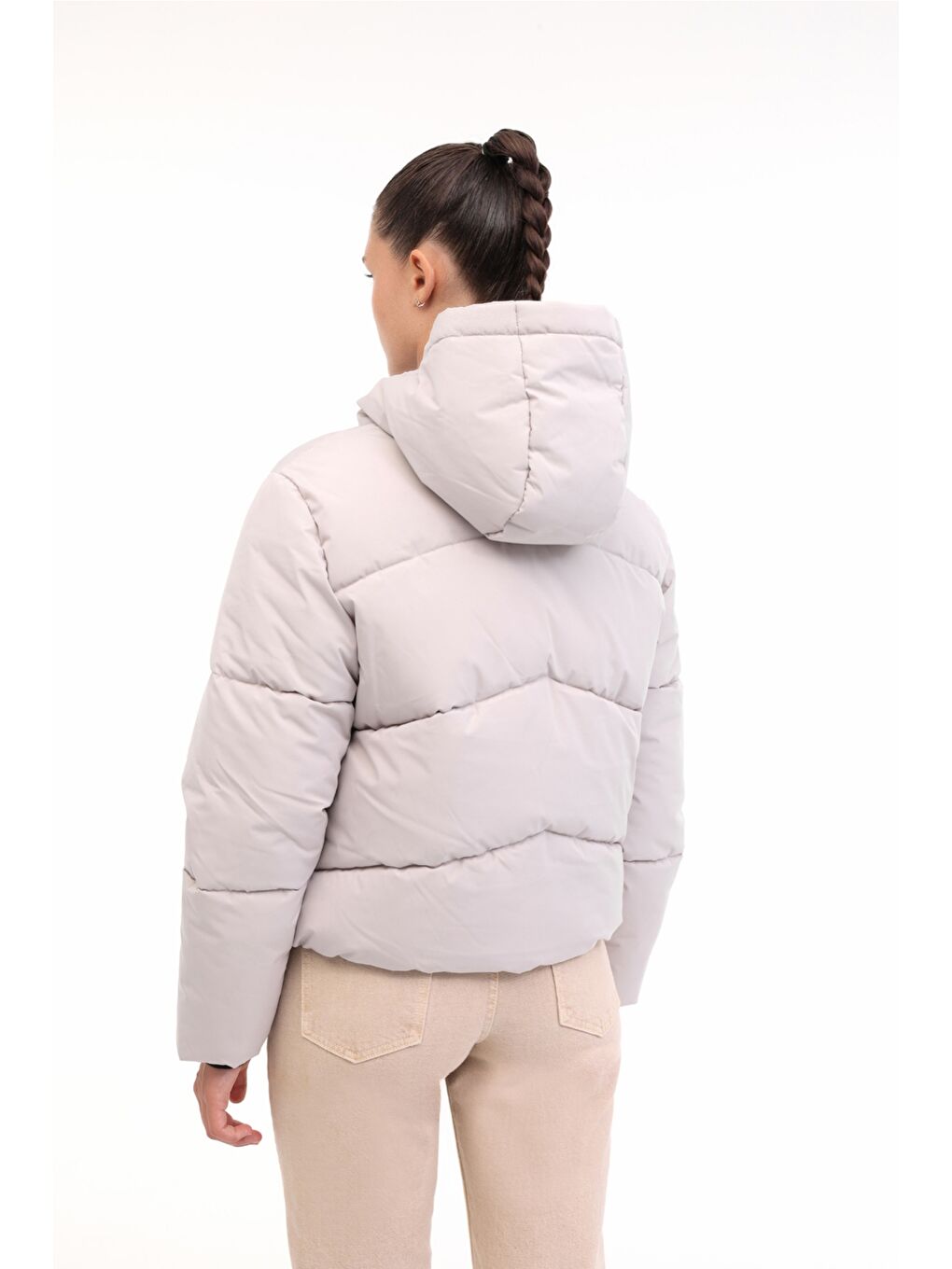 WL 2NORA 5PR Gri Kadın Kısa Kaban-1