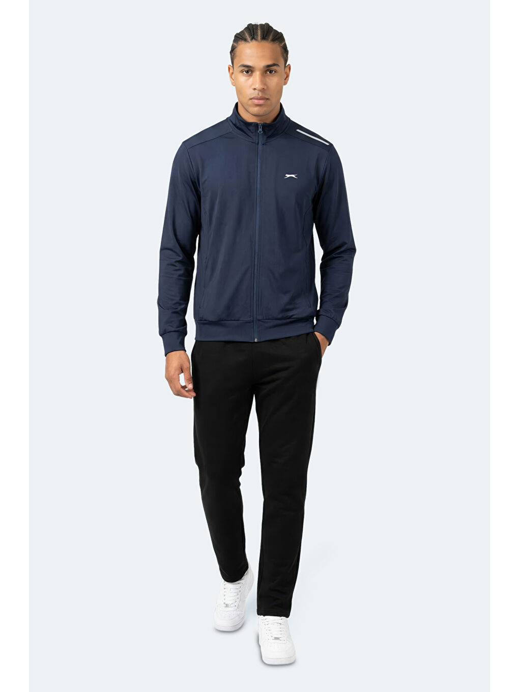 REVOLVER Erkek Fermuarlı Dik Yaka Cepli Lacivert Sweatshırt-6