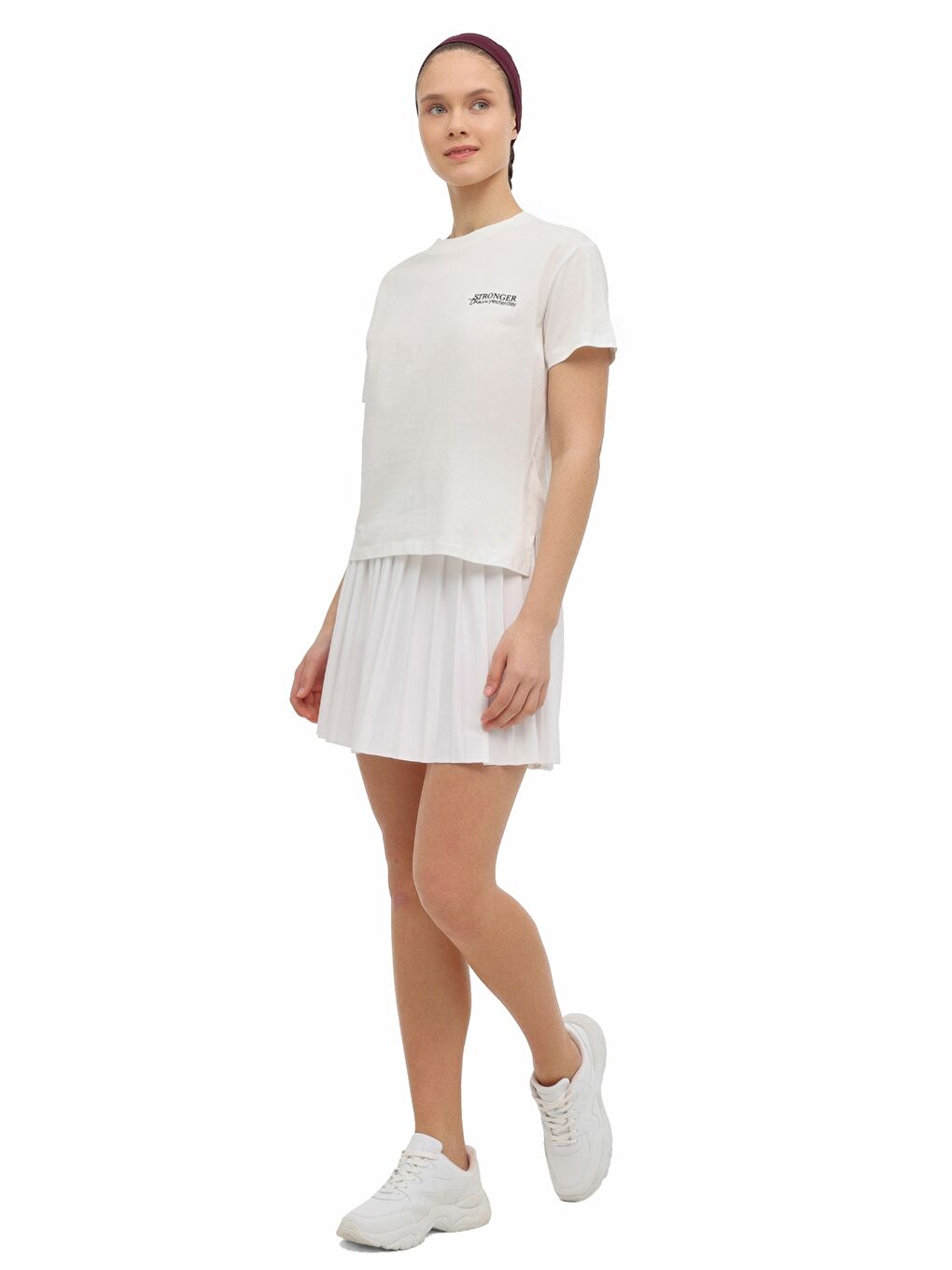 Bej WB 11ANNA-T 6FX Ekru Kadın Kısa Kol T-Shirt-2