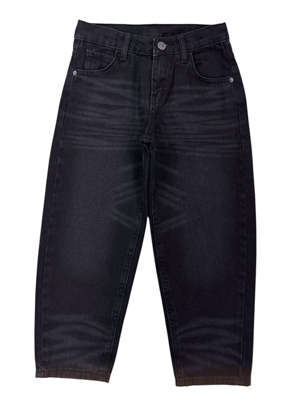 Erkek Çoçuk Siyah Renk Wide Lag Jean Pantolon