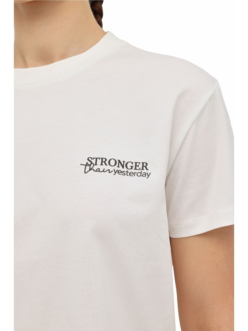 Bej WB 11ANNA-T 6FX Ekru Kadın Kısa Kol T-Shirt-3