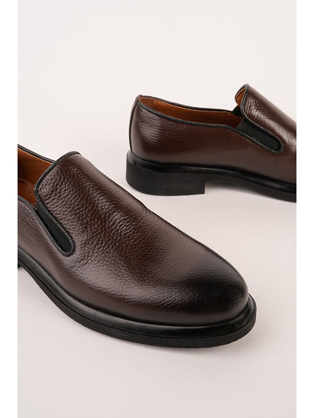 Kahverengi DİMİTROV Hakiki Deri Bağcıksız Erkek Günlük Klasik Casual Ayakkabı-2