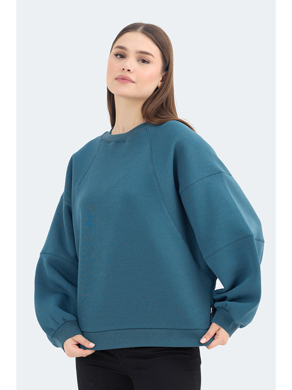 SLAZENGER VIA Kadın Sweatshirt Petrol - 2