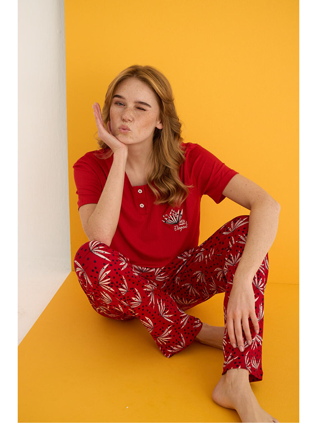 Kırmızı Pegasus Pijama Takımı 7011-11