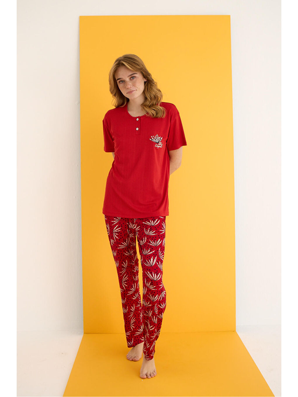 Kırmızı Pegasus Pijama Takımı 7011-11-1