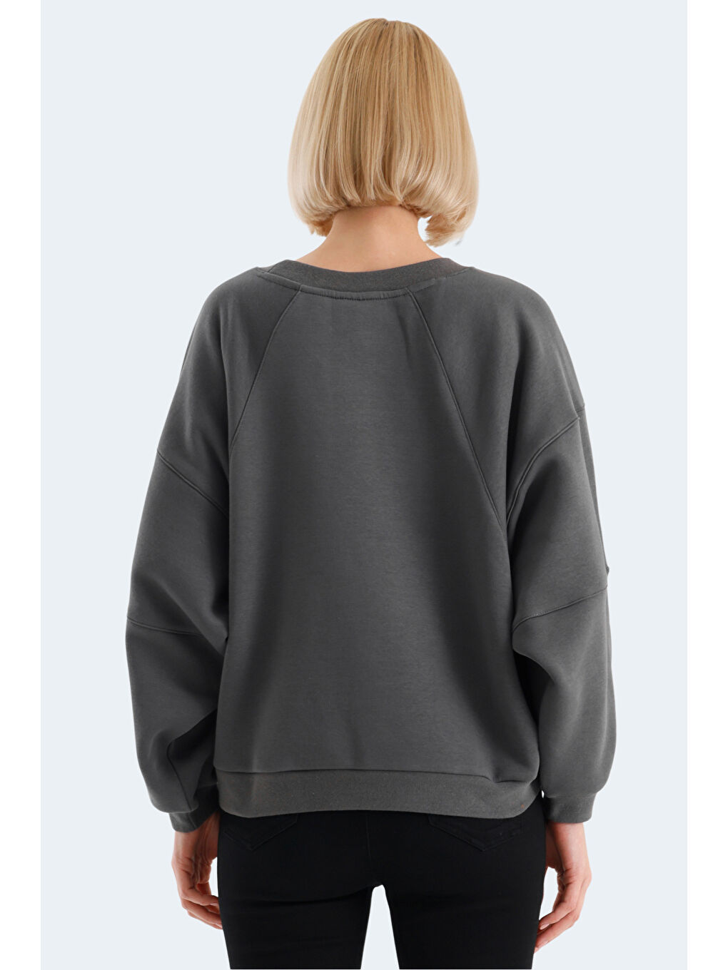 SLAZENGER VIA Kadın Sweatshirt Koyu Gri - 1
