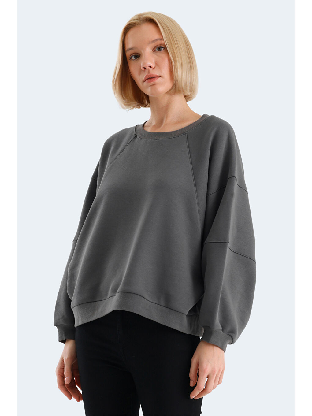 SLAZENGER VIA Kadın Sweatshirt Koyu Gri - 2