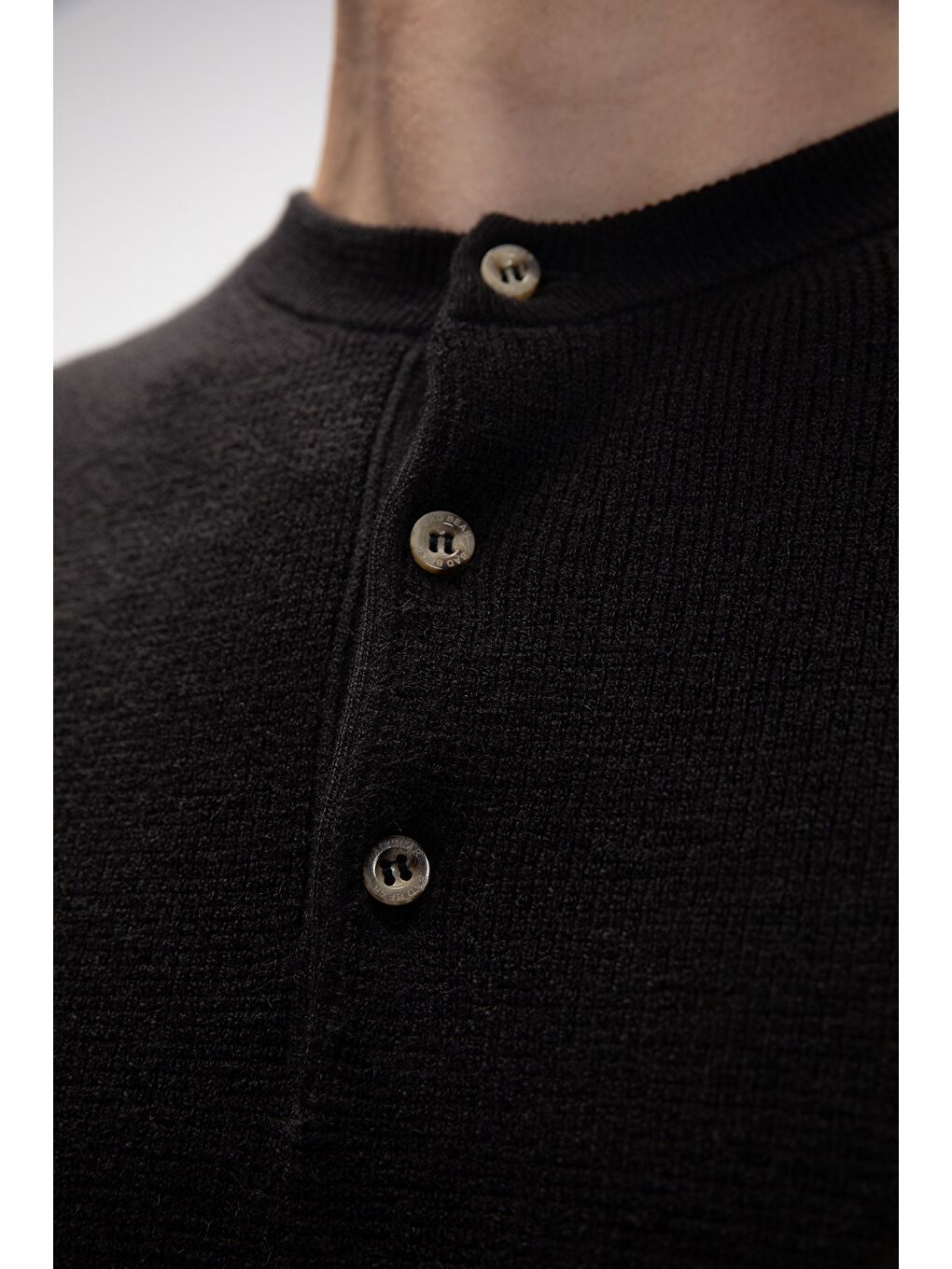 Moreno Siyah Bisiklet Yaka Erkek Triko Kazak-4