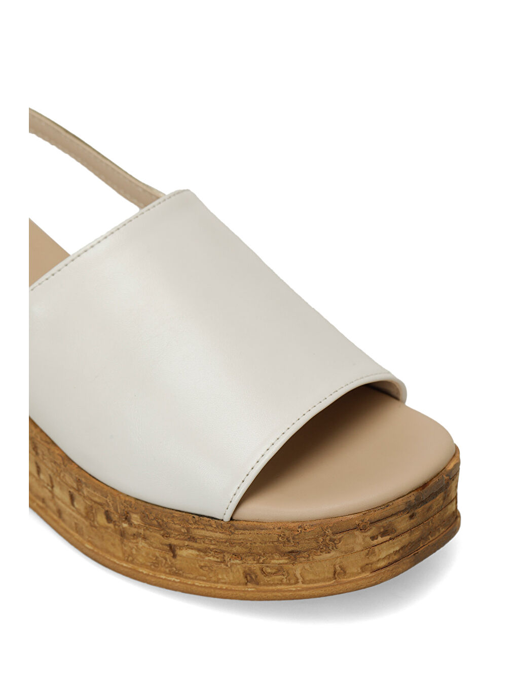 26S-381 Beyaz Kadın Dolgu Topuk Sandalet-6