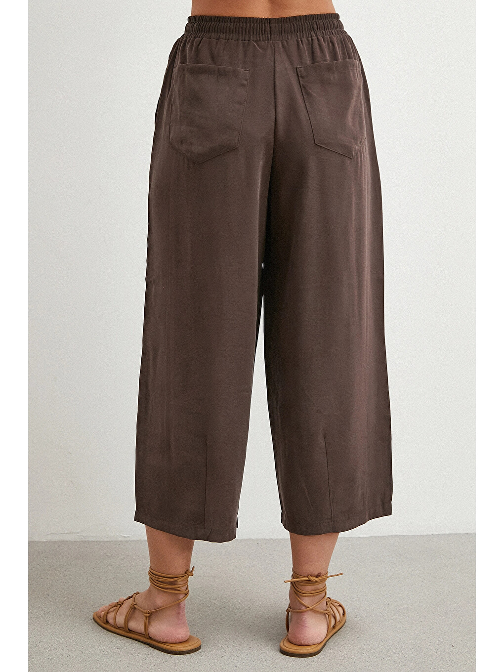 Karışık Şalvar Tipi Pantolon Kahve-5