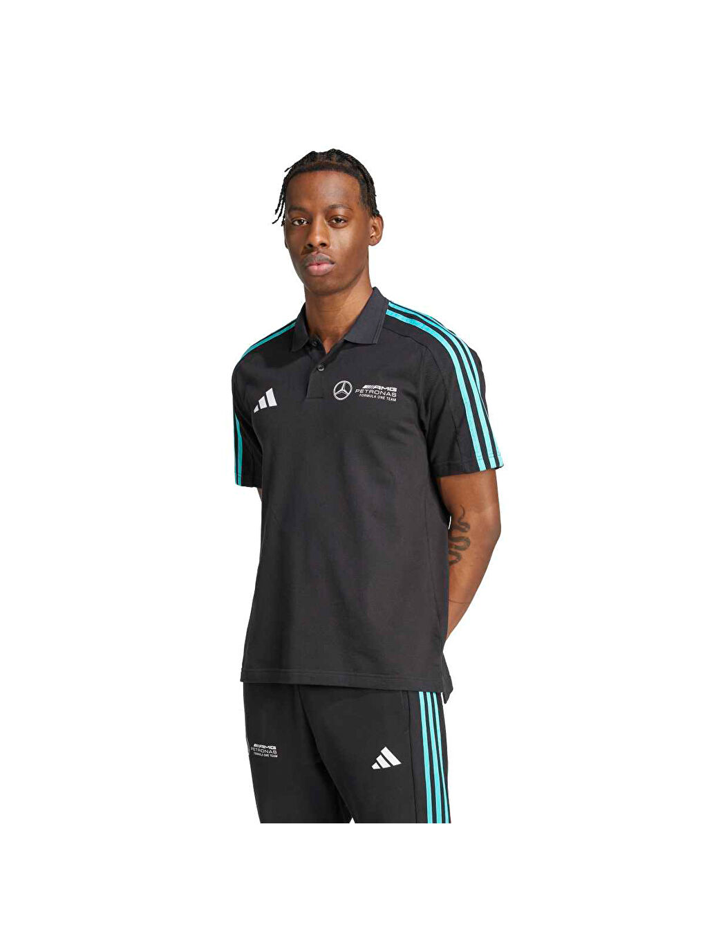 Mercedes DNA Erkek Siyah Polo Yaka Tişört