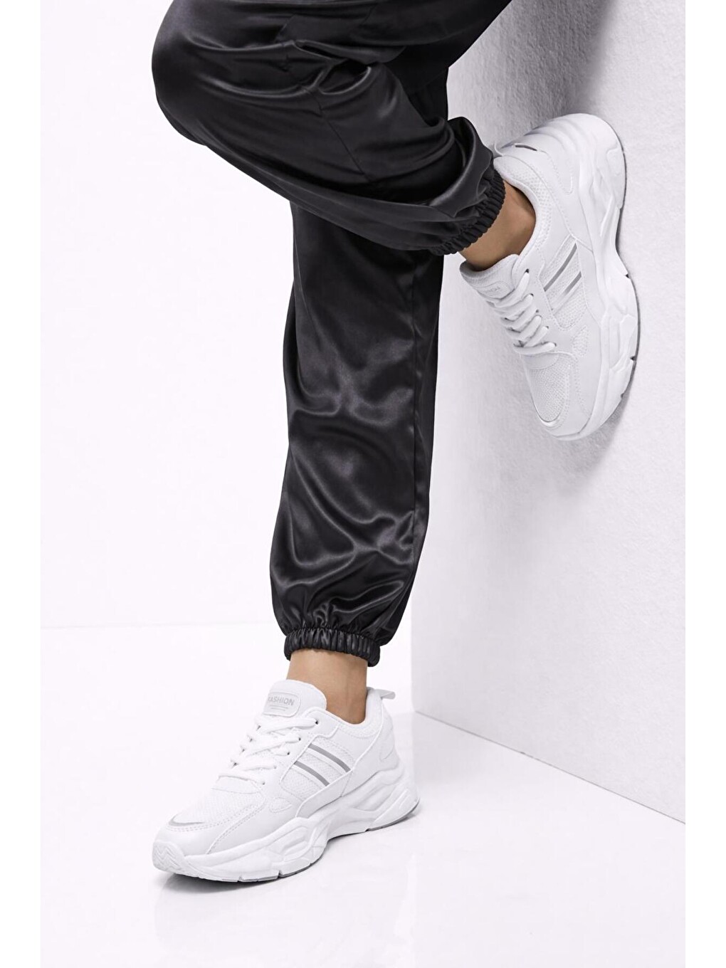 Beyaz Unısex Kalın Tabanlı Bağcıklı Rahat Sneaker Spor Ayakkabı –nefes Alabilen Yapı, Trend Model-3