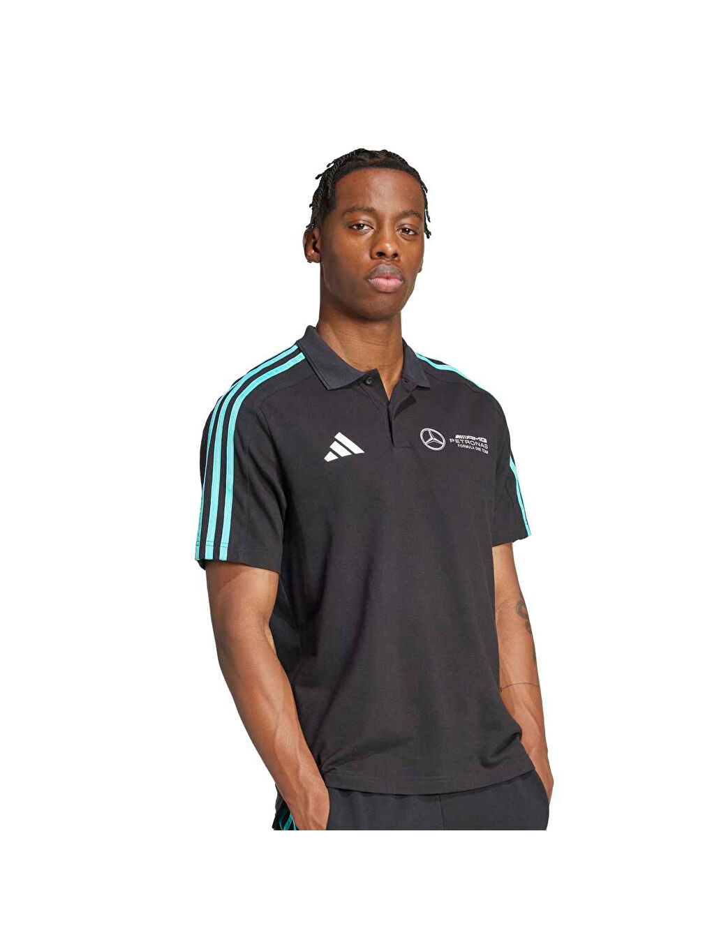 Mercedes DNA Erkek Siyah Polo Yaka Tişört-2