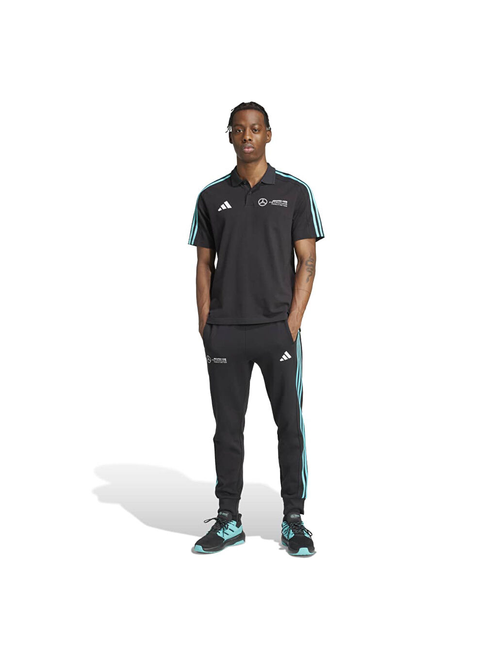 Mercedes DNA Erkek Siyah Polo Yaka Tişört-3