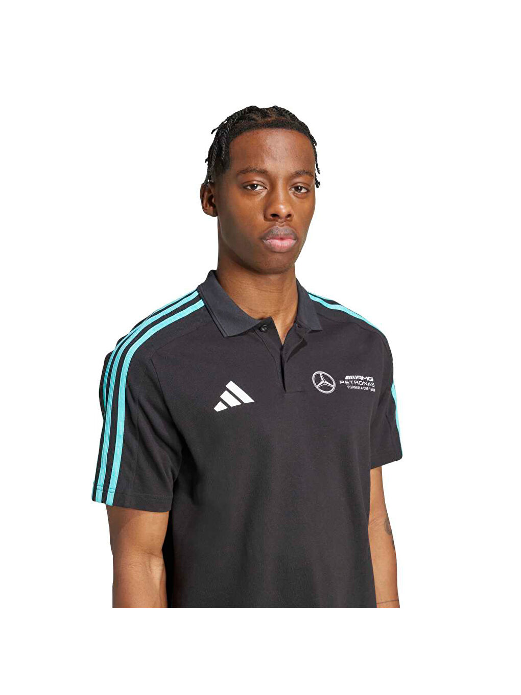 Mercedes DNA Erkek Siyah Polo Yaka Tişört-4