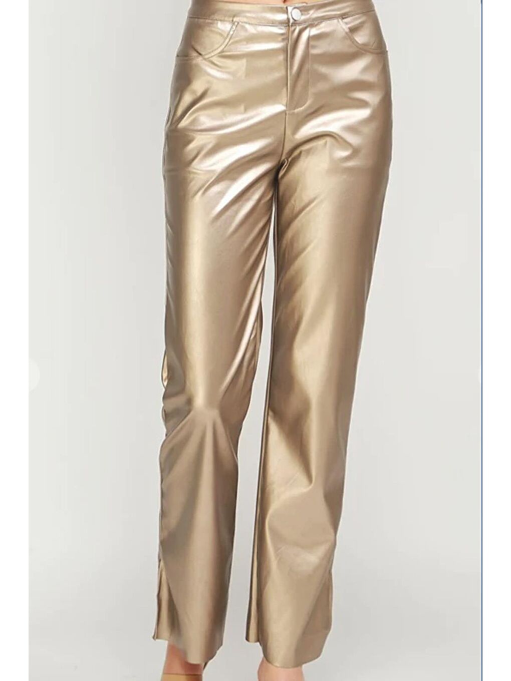 Sarı Siyah Deri Pantolon Mg1316-2