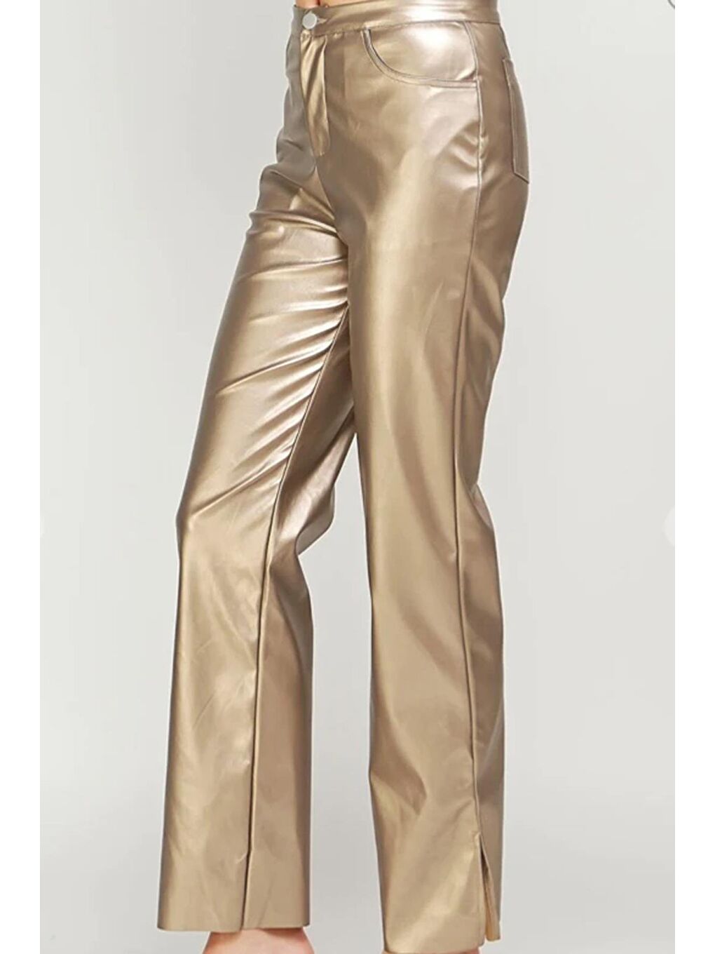 Sarı Siyah Deri Pantolon Mg1316-3