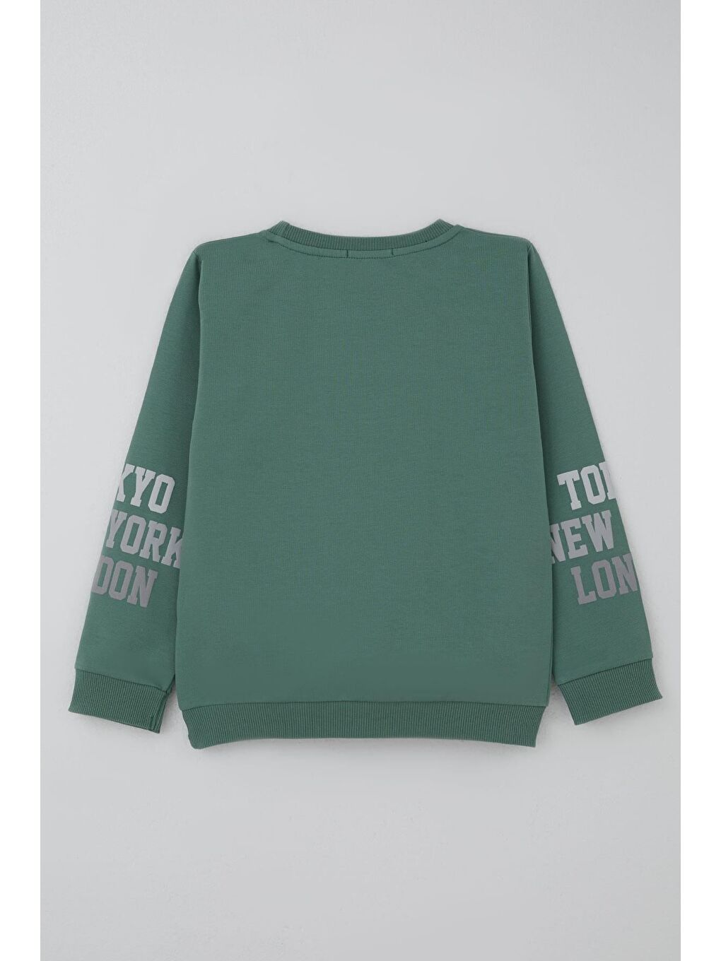 Erkek Çocuk Eşofman Takımı Şehir Konseptli Pantolonu Yan Cep Detaylı Mint Yeşili (4-9 Yaş)-3