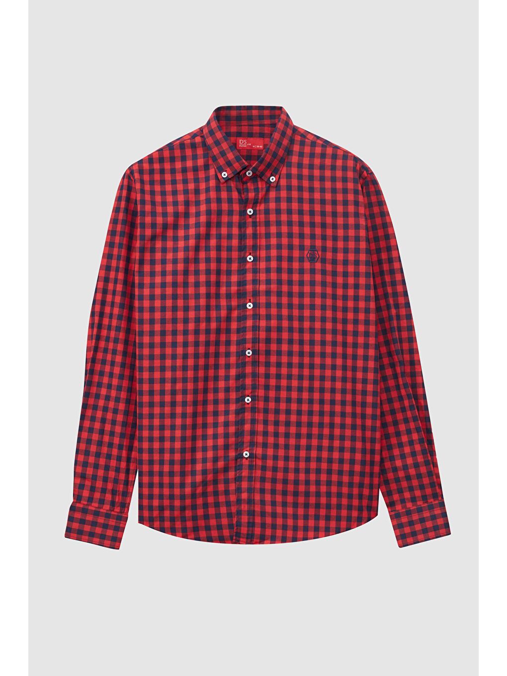 Slim Fit Kırmızı Kareli Ekoseli Gömlek-4
