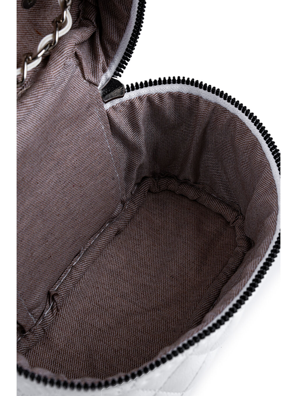 Gri Suni Deri Almira Kadın Çapraz Çanta Beyaz-2