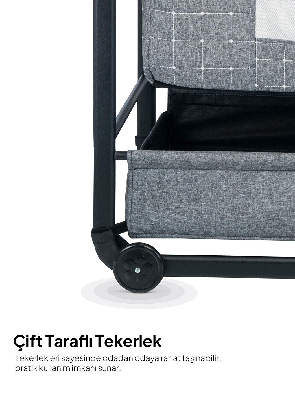 Elegance Cibinlikli Anne Yanı Sallanır Beşik - Kahverengi-5