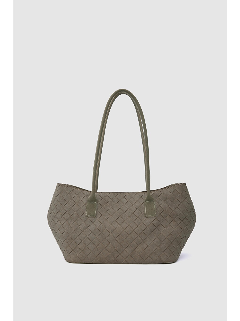 Bej Veneta Süet Shopper Omuz Çantası Vizon