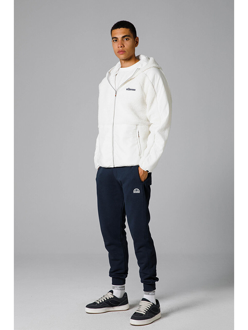 Beyaz Regular Fit Yumuşak Dokulu Kapüşonlu Teddy Ceket EM250-OF-1