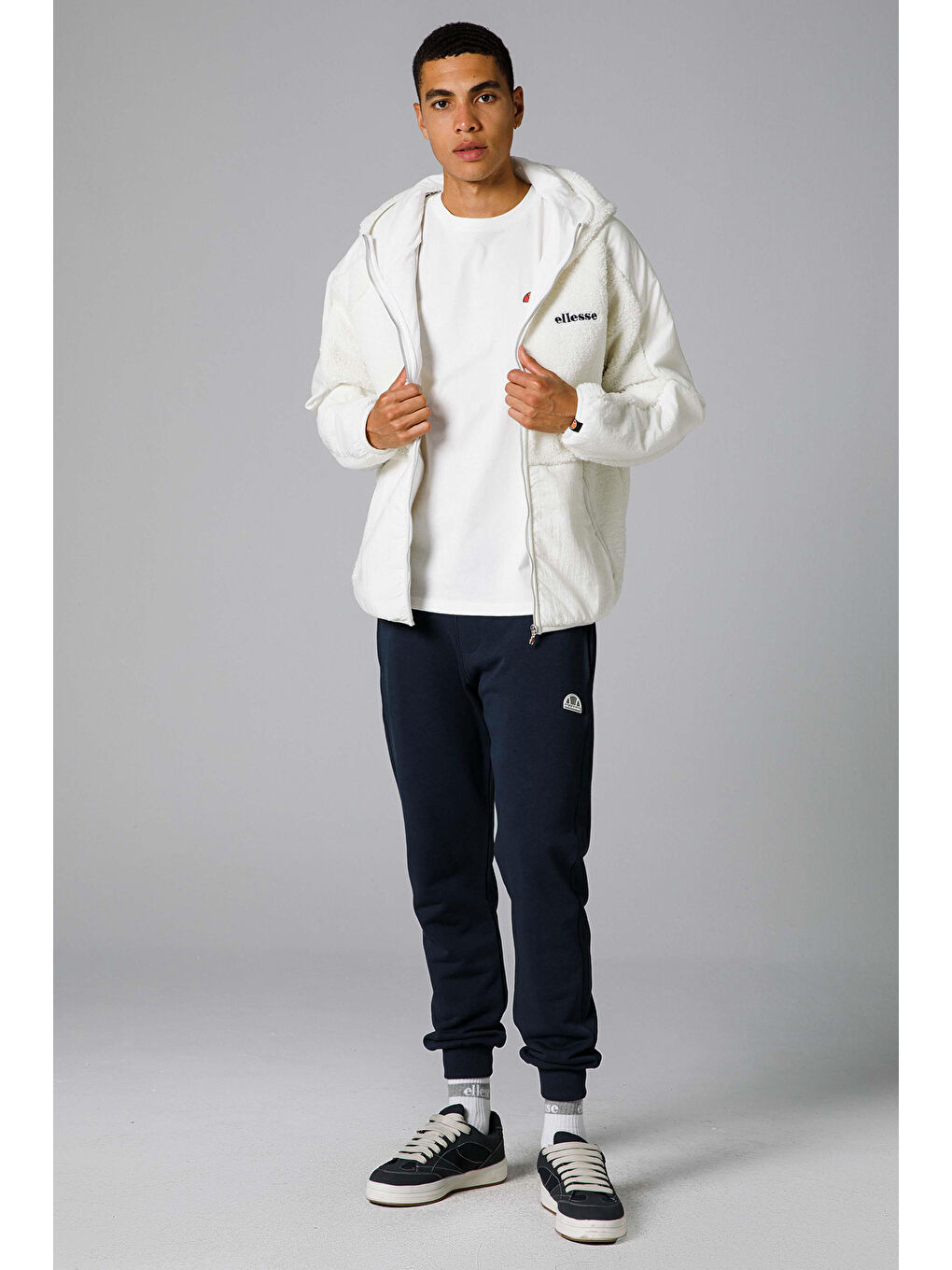 Beyaz Regular Fit Yumuşak Dokulu Kapüşonlu Teddy Ceket EM250-OF-3