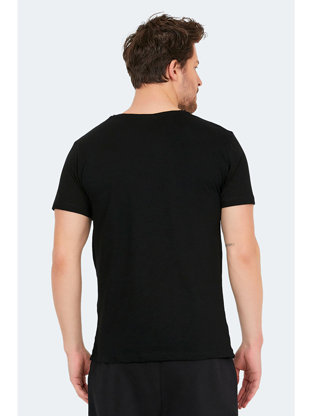 SANDER KTN 2 li Set Erkek Beyaz - Siyah %100 Pamuk Tişört-4