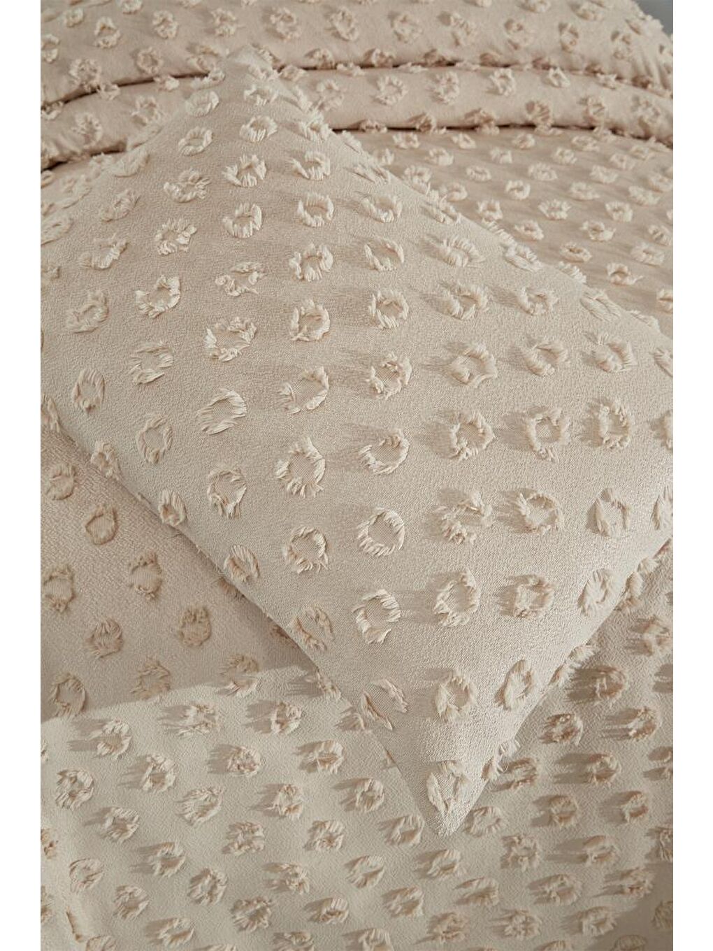 Konik 2 Parça Tek Kişilik Pike Takımı Bej-5