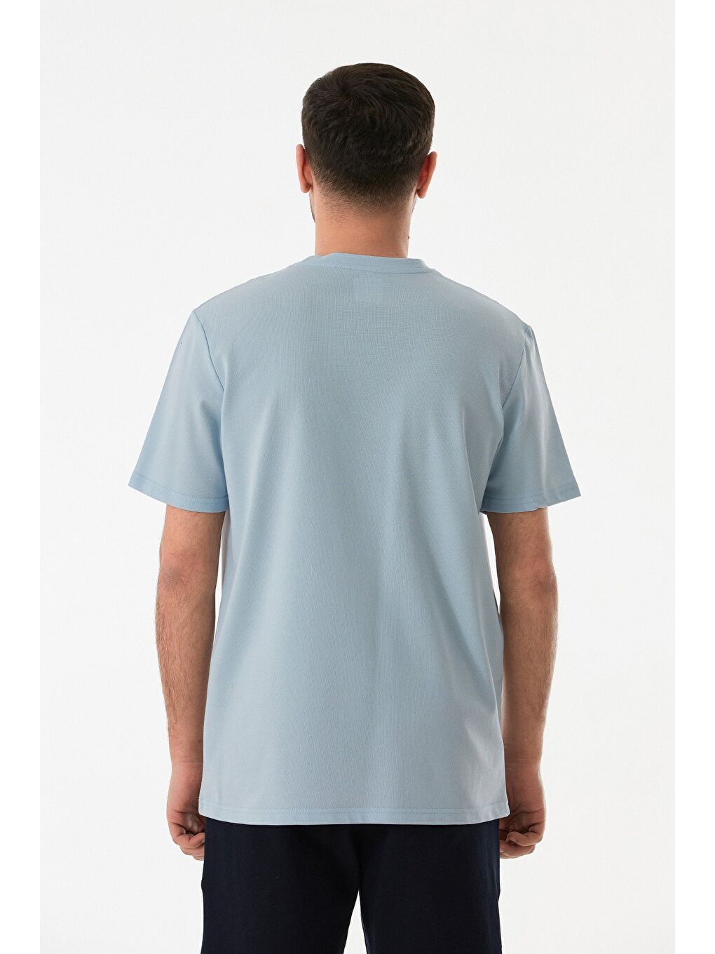 Mavi Strong Baskılı Bisiklet Yaka Tişört-3