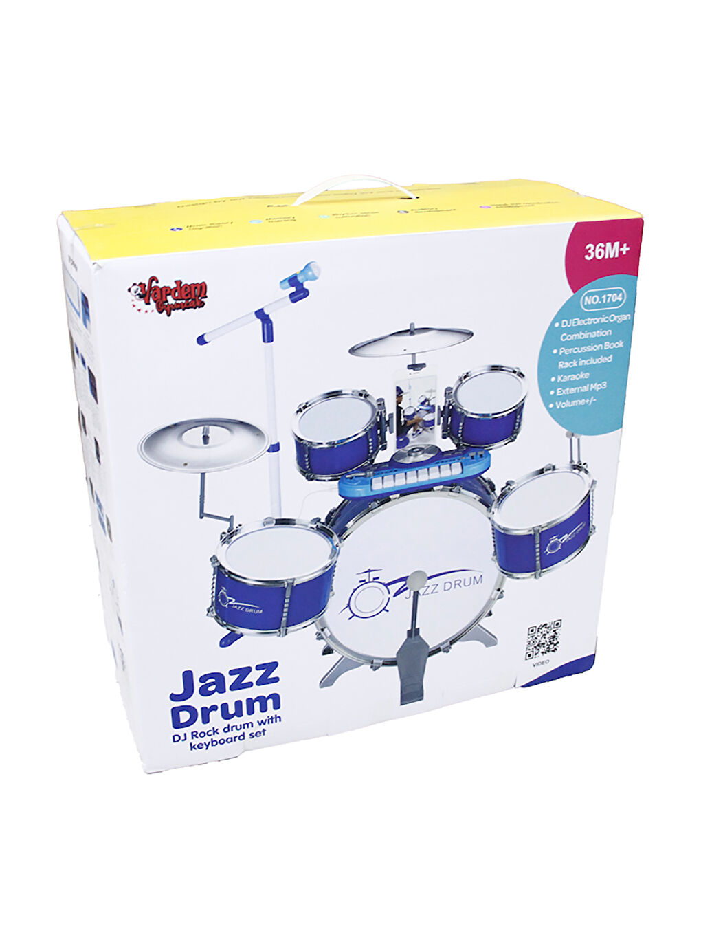 Mikrofonlu Mp3 Çalar Bateri Seti Mavi-2