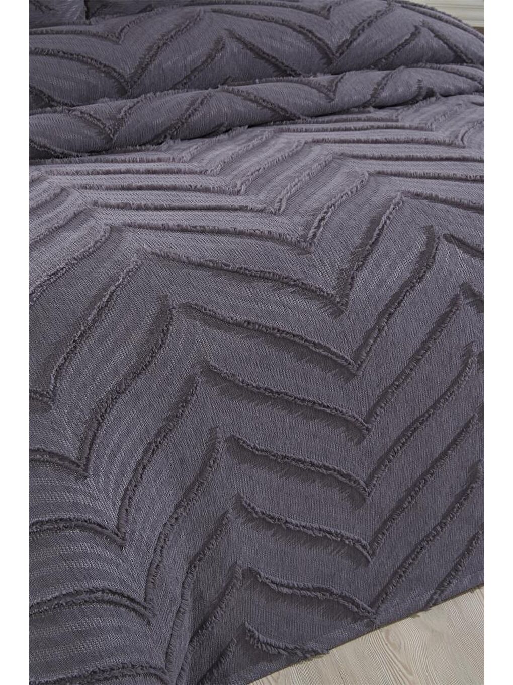 Sementina 3 Parça Çift Kişilik Pike Takımı Antrasit-3