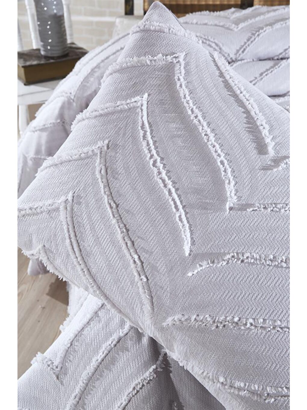 Sementina 2 Parça Tek Kişilik Pike Takımı Gri-4