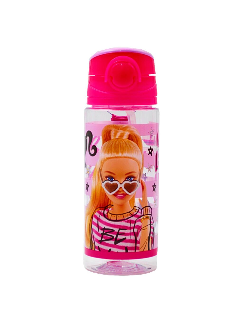 BARBIE Lisanslı Pipetli Plastik Matara 500 ml Koyu Pembe (OTTO-41448)