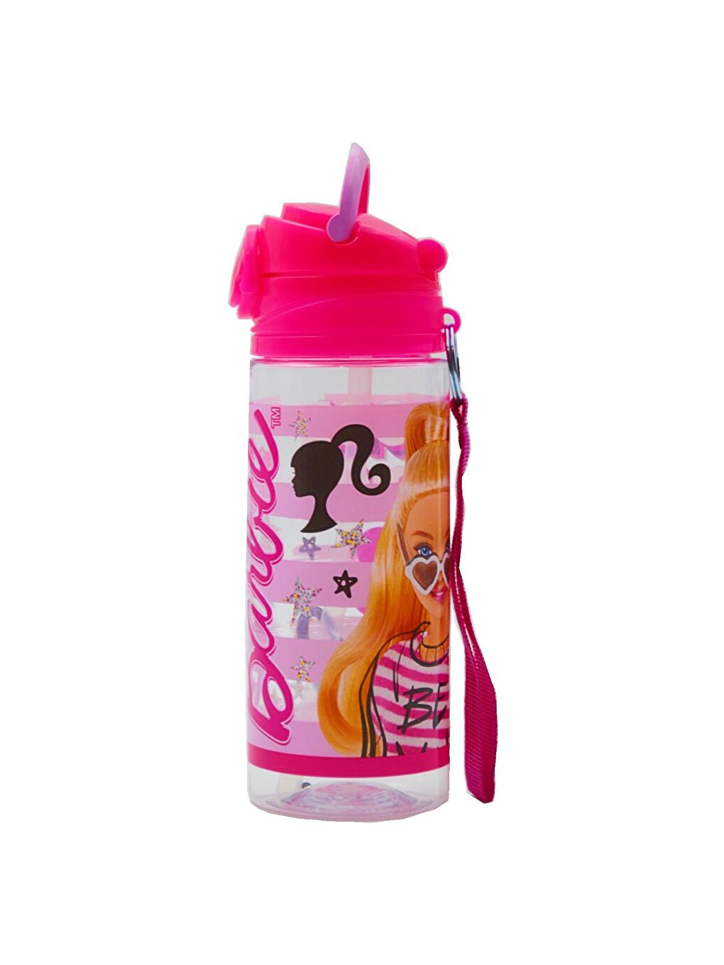 BARBIE Lisanslı Pipetli Plastik Matara 500 ml Koyu Pembe (OTTO-41448) - 2