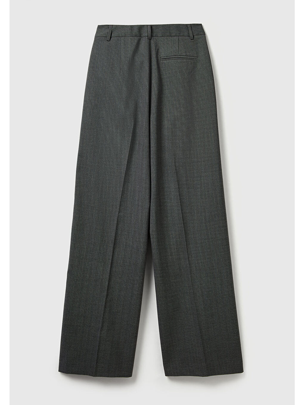 Kadın Koyu Gri  Viskoz Karışımlı Cepli Bol Paça Pantolon-3