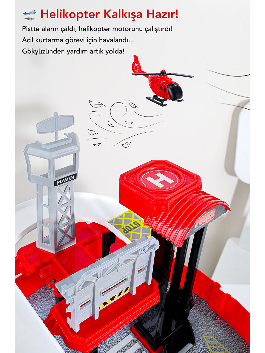 48 Parça İtfaiye Oyuncak Seti - Sırt Çantalı Asansörlü Araba Garaj Helikopter Pisti Oyun Seti-4