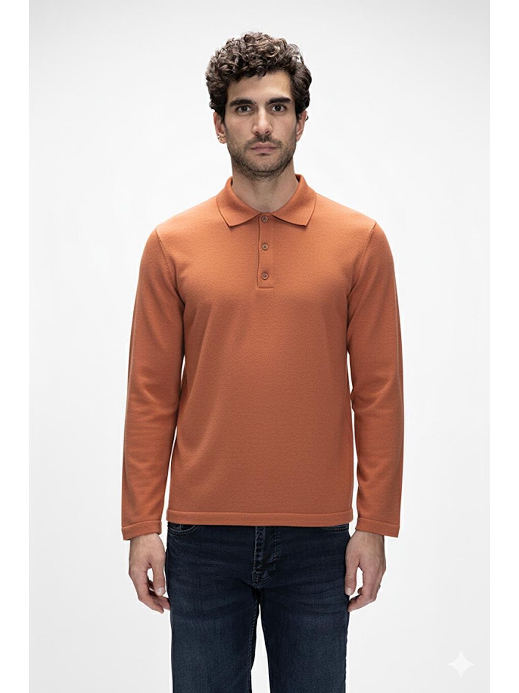 Kahverengi Kuger Tarçın Polo Yaka Erkek Triko Kazak