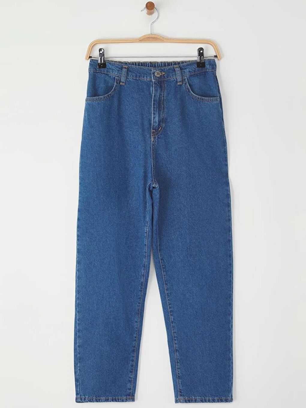 Mavi Erkek Çocuk Balon Fit %100 Pamuk Lastikli Denim Jean Pantolon-3