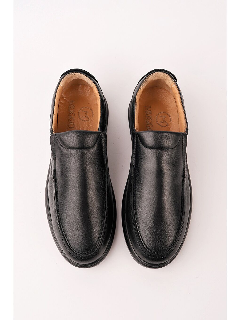 Siyah LEGACY Hakiki Deri Bağcıksız Rahat Taban Erkek Günlük Klasik Casual Ayakkabı-2