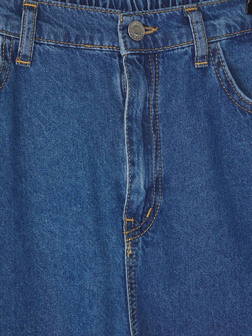 Mavi Erkek Çocuk Balon Fit %100 Pamuk Lastikli Denim Jean Pantolon-4