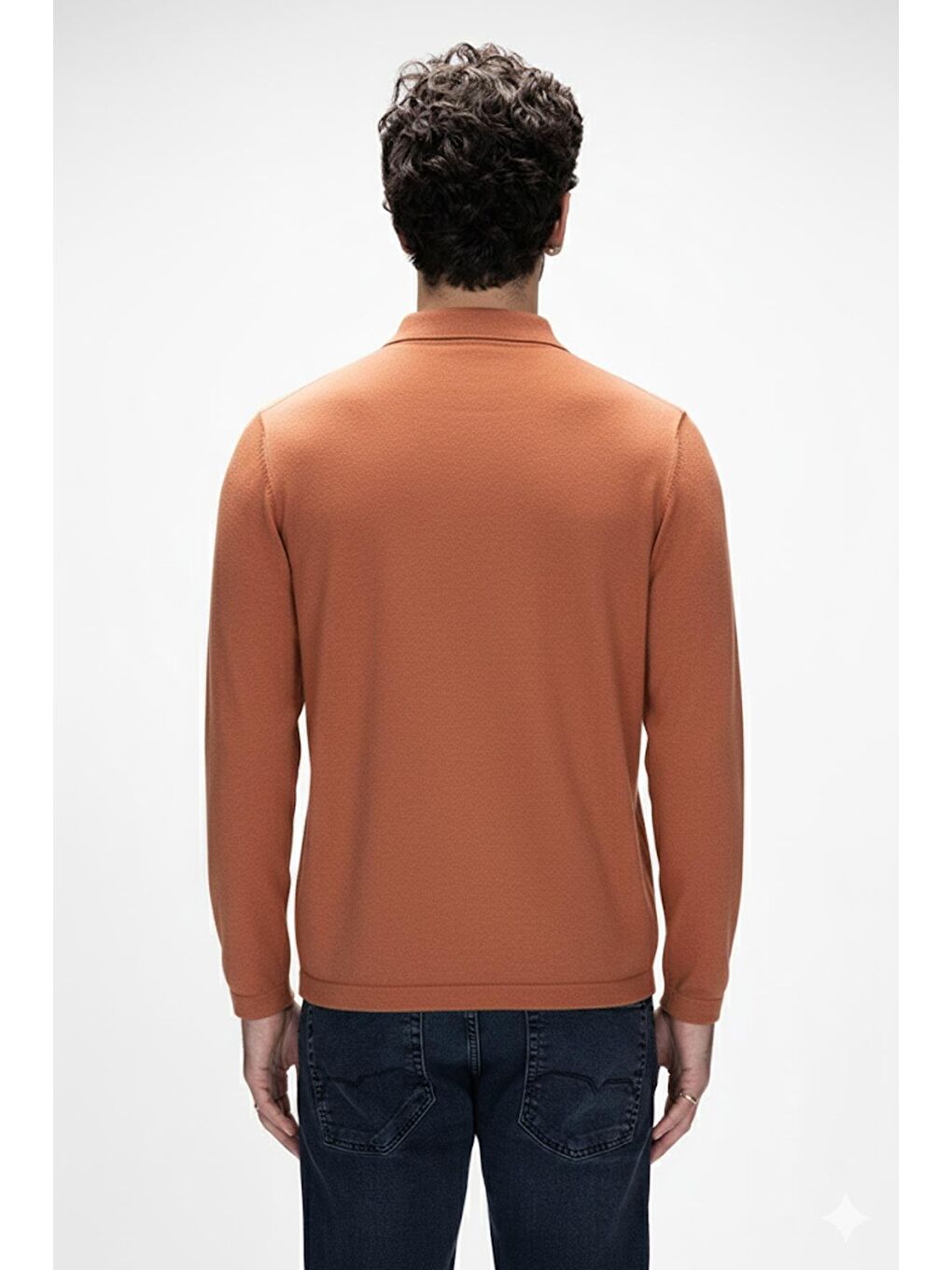 Kahverengi Kuger Tarçın Polo Yaka Erkek Triko Kazak-2
