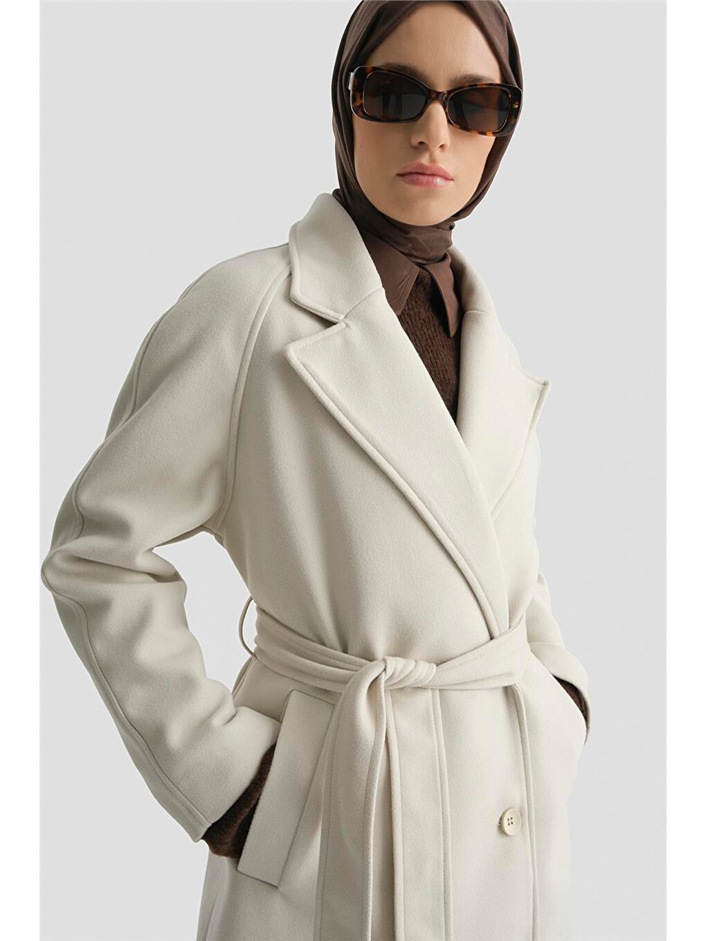 Ekru Kaşe Kaban 25Kd2601 Krem-2