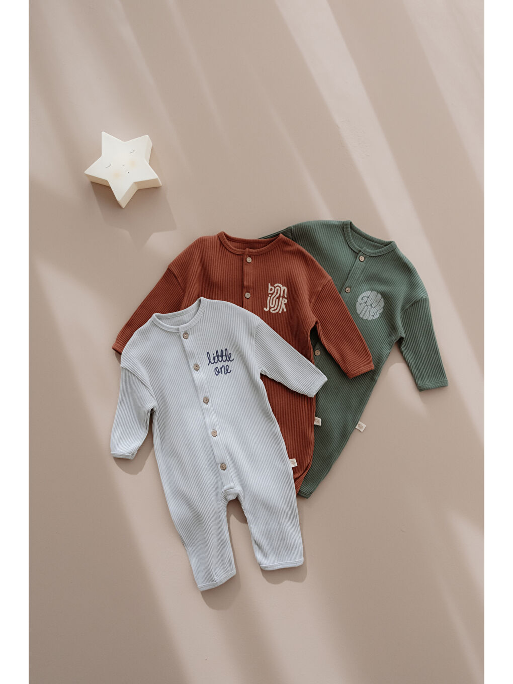 Karışık Little Chill Serisi 3'lü baskılı Tulum Set