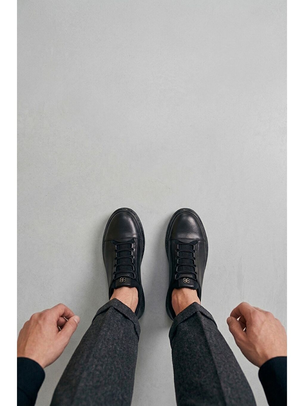 Siyah DUSK Hakiki Deri Erkek Kalın Taban Bağcıklı Günlük Casual Sneaker-8