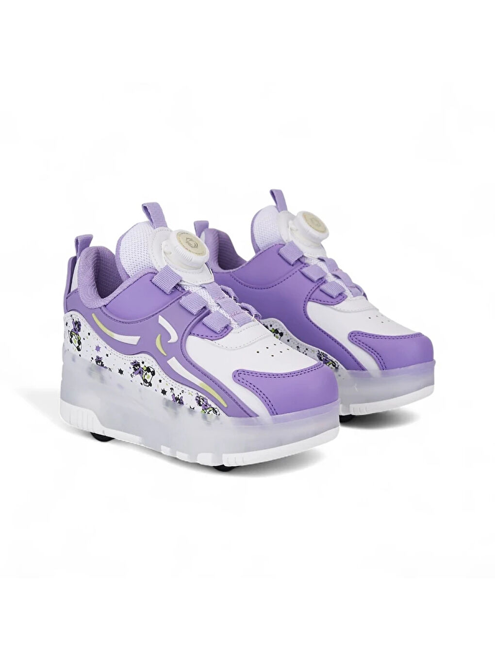 Mor Işıklı Patenli Ortopedik Kız Çocuk Spor Ayakkabı Nils-1
