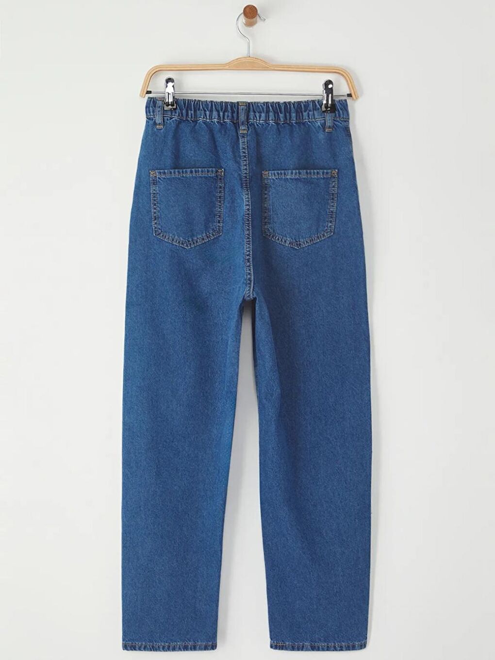 Mavi Erkek Çocuk Balon Fit %100 Pamuk Lastikli Denim Jean Pantolon-5