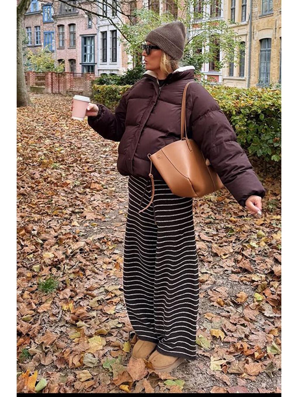 Siyah Çizgili Triko Kadın Pantolon Mg2609